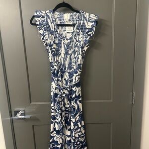 Joie Navy and White Maxi Dress